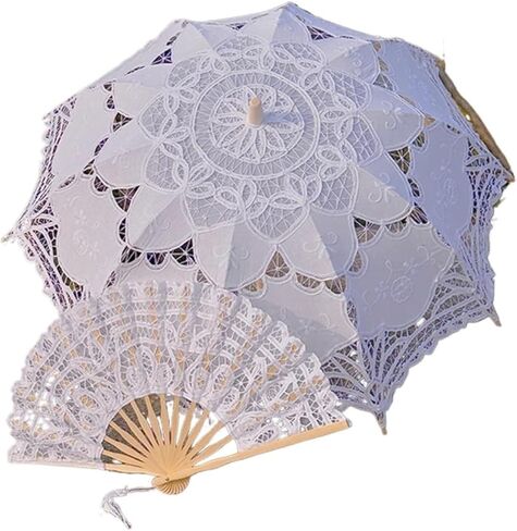 Wedding Lace Parasol Handmade Lace Parasol for Wedding Tea Party Photo Shoot in Kuwait