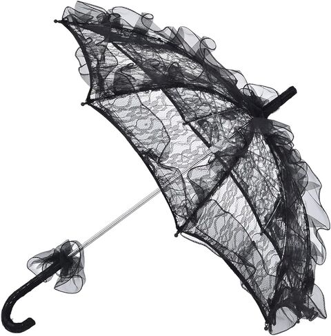 Elegant Lace Umbrella, Romantic Wedding Parasol with Aluminum Alloy Handle, Exquisite Craftsmanship for Bridal Party Photography Decor in Kuwait
