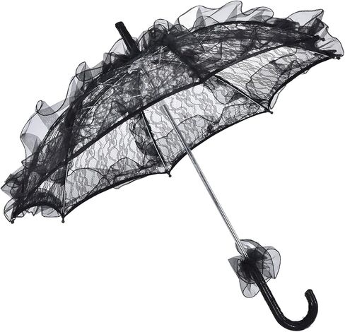 Elegant Lace Umbrella, Romantic Wedding Parasol with Aluminum Alloy Handle, Exquisite Craftsmanship for Bridal Party Photography Decor in Kuwait