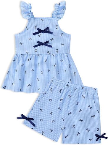 Baby Girl Outfit Set Gingham Ruffle Sleeveless Dress + Shorts Toddler Clothes Infant Summer Clothing for Girls in Kuwait