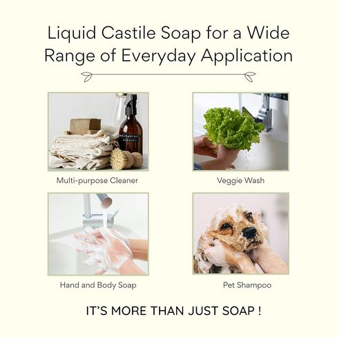 Claya Pine Tar Liquid Castile Soap – Organic Ingredients, Biodegradable, Gentle for Sensitive Skin and Versatile Use (Travel Size 2 fl oz) in Kuwait