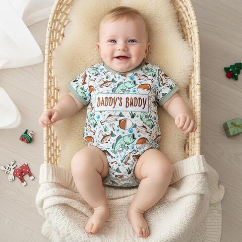 Newborn Baby Girl Boy Western Clothes Waffle Cow Summer Romper Short Sleeve Bodysuit Cowboy Country Clothes in Saudi Arabia