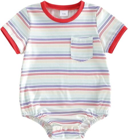 Newborn Baby Girl Boy Western Clothes Waffle Cow Summer Romper Short Sleeve Bodysuit Cowboy Country Clothes in Saudi Arabia