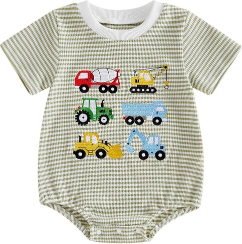 Newborn Baby Girl Boy Western Clothes Waffle Cow Summer Romper Short Sleeve Bodysuit Cowboy Country Clothes in Saudi Arabia