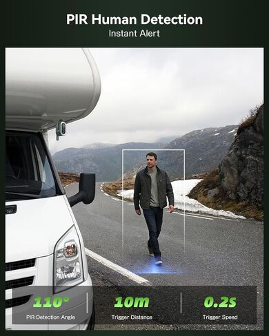 Xega 4G LTE Cellular Camping Camera Magnetic Built in SIM Card 2K HD Wireless Portable Camp Security Camera Outdoor 6000mAh Battery PIR Human Detection for RV/Camping/Travel/Picnic/Temporary Parking in Kuwait