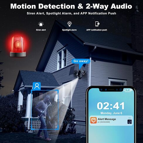 كاميرا مراقبة خلوية SeeVision 4G LTE، بدون شبكة WiFi مع بطاقة SIM مدمجة، كاميرات أمان تعمل بالطاقة الشمسية لاسلكية في الهواء الطلق تتميز بدقة 3MP 2K HD، كشف حركة PIR، رؤية ليلية ملونة، محادثة ثنائية الاتجاه in Kuwait