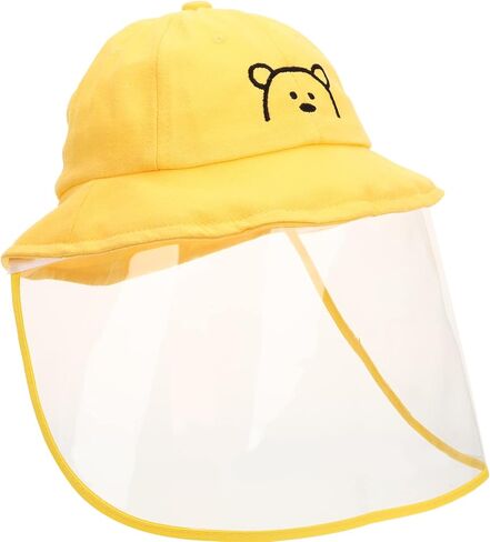 Kisangel Ski Sun Hat Sun Hat Visor with Clear Cover Anti Spitting Bucket Hat Outdoor Wide for Boys Girls Yellow Visor in Kuwait