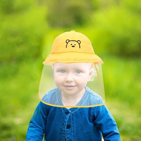 Kisangel Ski Sun Hat Sun Hat Visor with Clear Cover Anti Spitting Bucket Hat Outdoor Wide for Boys Girls Yellow Visor in Kuwait