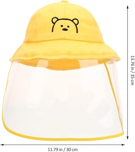 Kisangel Ski Sun Hat Sun Hat Visor with Clear Cover Anti Spitting Bucket Hat Outdoor Wide for Boys Girls Yellow Visor in Kuwait