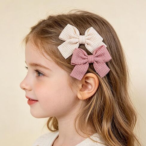 20PCS Baby Girl Dog Gift Wrap Hair Bow Clips Barrettes Multicolor Textured Bow Barrettes for Girls, Daily Wear Hair Accessories Alligator Clip for Little Girls Toddler Kids Teens in Kuwait