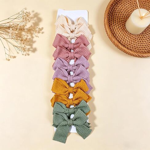 20PCS Baby Girl Dog Gift Wrap Hair Bow Clips Barrettes Multicolor Textured Bow Barrettes for Girls, Daily Wear Hair Accessories Alligator Clip for Little Girls Toddler Kids Teens in Kuwait