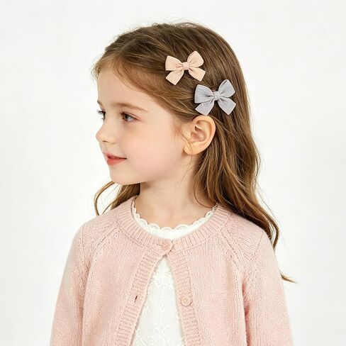 20PCS Baby Girl Dog Gift Wrap Hair Bow Clips Barrettes Multicolor Textured Bow Barrettes for Girls, Daily Wear Hair Accessories Alligator Clip for Little Girls Toddler Kids Teens in Kuwait