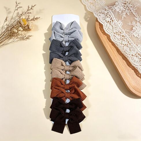 20PCS Baby Girl Dog Gift Wrap Hair Bow Clips Barrettes Multicolor Textured Bow Barrettes for Girls, Daily Wear Hair Accessories Alligator Clip for Little Girls Toddler Kids Teens in Kuwait