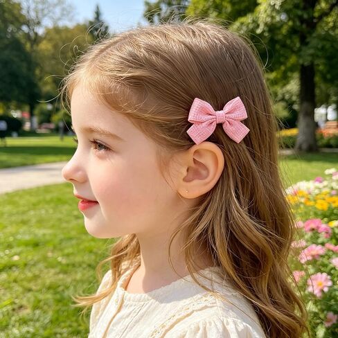 20PCS Baby Girl Dog Gift Wrap Hair Bow Clips Barrettes Colorful Waffle Textured Bow Hair Clips for Girls, Cute Butterfly Accessories Alligator Clip for Little Girls Toddler Kids Teens in Kuwait