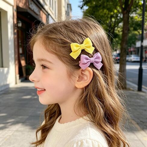20PCS Baby Girl Dog Gift Wrap Hair Bow Clips Barrettes Colorful Waffle Textured Bow Hair Clips for Girls, Cute Butterfly Accessories Alligator Clip for Little Girls Toddler Kids Teens in Kuwait