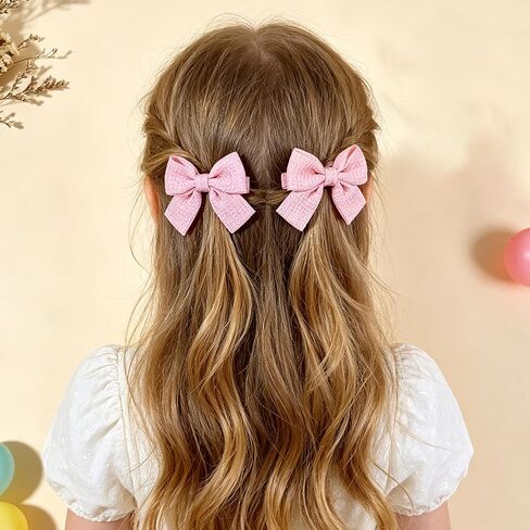 20PCS Baby Girl Dog Gift Wrap Hair Bow Clips Barrettes Colorful Waffle Textured Bow Hair Clips for Girls, Cute Butterfly Accessories Alligator Clip for Little Girls Toddler Kids Teens in Kuwait