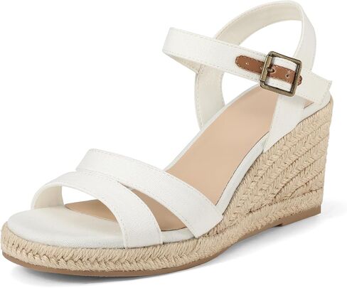mysoft Women's Espadrilles Open Toe Wedge Sandals Ankle Strap Summer Dressy Shoes in Saudi Arabia