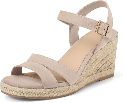 mysoft Women's Espadrilles Open Toe Wedge Sandals Ankle Strap Summer Dressy Shoes in Saudi Arabia