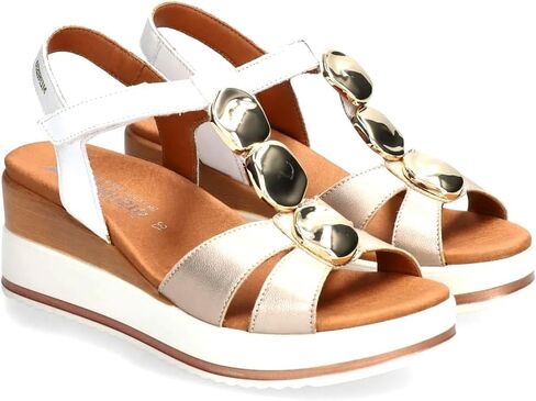 صندل Mephisto Sallie Wedge للنساء، سحر بلاتيني (نظام مقاسات الأحذية الأمريكية، للبالغين، للنساء، رقمي، متوسط، 9) in Kuwait