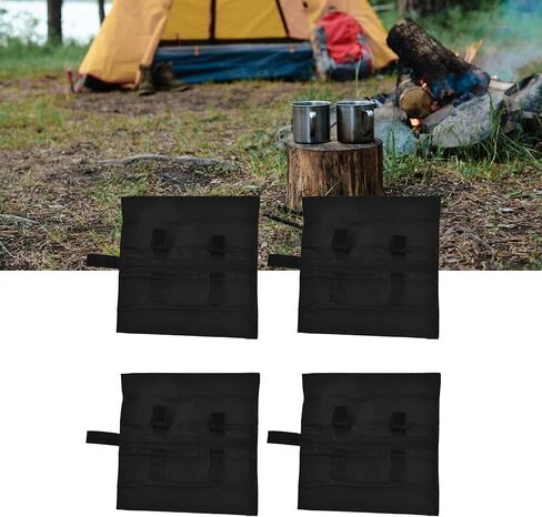 flexman 4Pcs Sandbag Tent Weights Bags, Oxford Cloth Umbrella Sandbag, Portable Round Sandbags for Tent, Camping Awning, Sports Umbrella, Trampoline in Kuwait