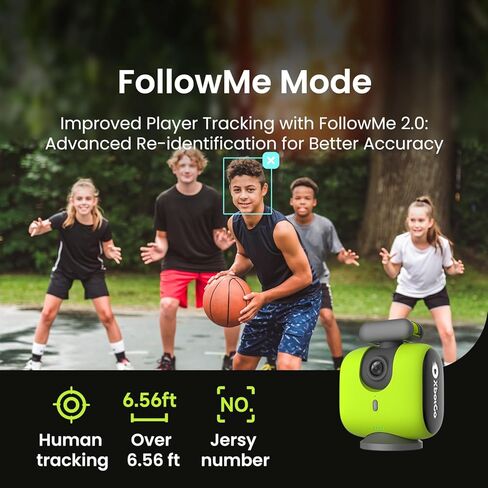 مجموعة XbotGo Chameleon الرياضية الاحترافية - كاميرا حركة تعمل بالذكاء الاصطناعي مع نظام تتبع Gimbal، تتبع الفريق واللاعب، فيديو COMS 4K، دوران 360 درجة، 120 درجة FOV، بث مباشر (جرافيت لافا) in Kuwait
