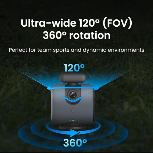 مجموعة XbotGo Chameleon الرياضية الاحترافية - كاميرا حركة تعمل بالذكاء الاصطناعي مع نظام تتبع Gimbal، تتبع الفريق واللاعب، فيديو COMS 4K، دوران 360 درجة، 120 درجة FOV، بث مباشر (جرافيت لافا) in Kuwait