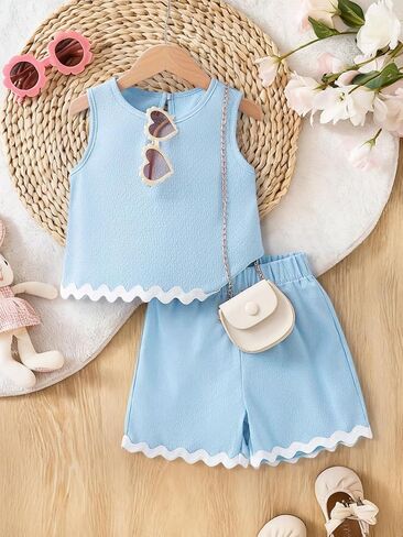 Infant Toddler Baby Girl Clothes Outfits,2 Pieces Cute Summer Short Sleeves T-Shirt Tops+Shorts Set in Kuwait