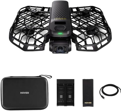 HOVERAir X1 PROMAX 8K Self-Flying Drone: Pocket AI Tracking Action Camera, 4K 120fps, 1/1.3" CMOS, 26mph Follow Speed, 64GB Storage, 2 Battery Bundle with Charging Hub & Case/Combo in Kuwait