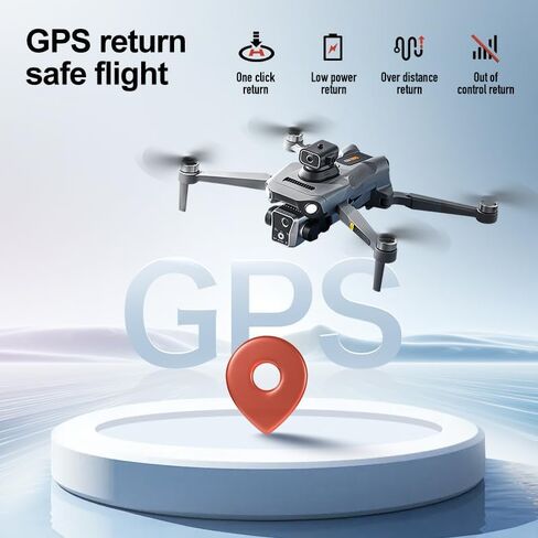 طائرة بدون طيار K19 GPS مع كاميرا 4K للبالغين، طائرة بدون طيار RC مع شاشة HD 4.5 بوصة على وحدة التحكم، رحلة 60 دقيقة، نقل طويل المدى، اتبعني، إرجاع تلقائي، محرك بدون فرش، تجنب العوائق، طائرة كوادكوبتر خفيفة الوزن وقابلة للطي لعبة هدايا للمبتدئين in Kuwait