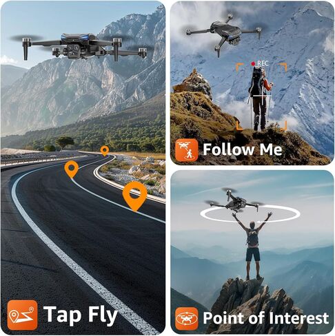 طائرة بدون طيار بنظام تحديد المواقع العالمي (GPS) مع كاميرا للبالغين - طائرة بدون طيار بدقة 4K مع وحدة تحكم بشاشة FPV مقاس 4.5 بوصة، طيران لمدة 60 دقيقة، محرك بدون فرشاة قابل للطي، إرجاع تلقائي، اتبعني، 3 أوضاع للسرعة للمبتدئين - هدية أقل من 249 جرامًا in Kuwait