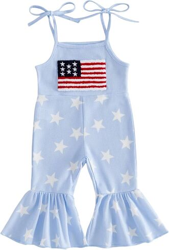 Baby Girl Baseball Outfit Baseball Sister Embroidery Spaghetti Strap Overall Romper Jumpsuit Toddler Bell Bottom Pants in Kuwait