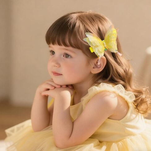 10Pcs Girl Hair Clipsdivided into 5 pairs for matching, come in pink, yellow, blue, purple, and green. Butterfly hair accessories in Kuwait