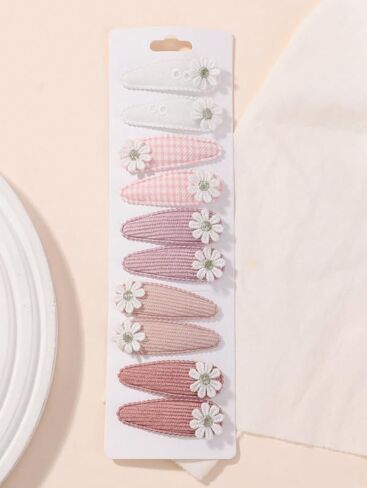 5Pcs Baby Girl Hair Clips 2.2inch Flower Non Slip Wrapped Snap Hairpins Flower Clips Hair Barrettes Accessories for Baby Girls Toddler Infant in Kuwait
