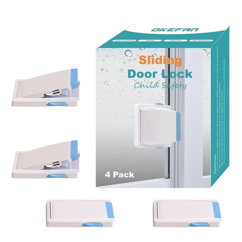 4 Pack Sliding Door Lock Child Safety (Blue) in Kuwait