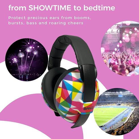 BANZ Bubzee Baby Headphones for Noise Protection - Baby Ear Muffs, Newborn Infant & Toddler, 0 to 36 Months, Adjustable (Prism) INCLUDES CASE in Kuwait