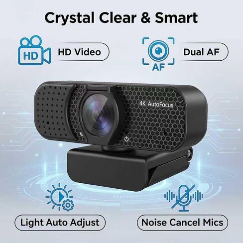كاميرا ويب Gohero Full HD 1080P مع خاصية إلغاء الضوضاء، غطاء الخصوصية، التركيز التلقائي، عدسة واسعة الزاوية، تصحيح الضوء التلقائي، USB 2.0 لأجهزة الكمبيوتر المحمول، سطح المكتب، الكمبيوتر الشخصي، ماك in Saudi Arabia
