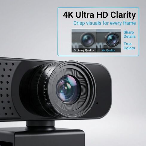 كاميرا ويب Gohero Full HD 1080P مع خاصية إلغاء الضوضاء، غطاء الخصوصية، التركيز التلقائي، عدسة واسعة الزاوية، تصحيح الضوء التلقائي، USB 2.0 لأجهزة الكمبيوتر المحمول، سطح المكتب، الكمبيوتر الشخصي، ماك in Saudi Arabia