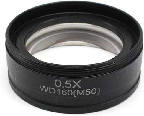 Lab Microscope Slides 0.5X Barlow Objective Lens Working Distance 160 mm Auxiliary for Stereo Microscope with Mounting Size M42 M48 M50 M52 x .75mm Microscope Parts in Kuwait