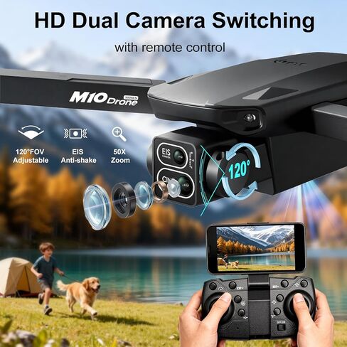 Drones with Camera for Adults,Foldable Drone for Beginners with 3 Batteries 36-Min Flight Time,1080P HD FPV Transmission Drone,Mini RC Quadcopter with Gesture Selfie,One Key Start,Altitude Hold,3D Flips,3 Speed Modes Easier to use,Black in Kuwait