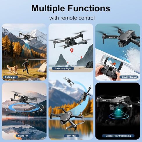 Drones with Camera for Adults,Foldable Drone for Beginners with 3 Batteries 36-Min Flight Time,1080P HD FPV Transmission Drone,Mini RC Quadcopter with Gesture Selfie,One Key Start,Altitude Hold,3D Flips,3 Speed Modes Easier to use,Black in Kuwait