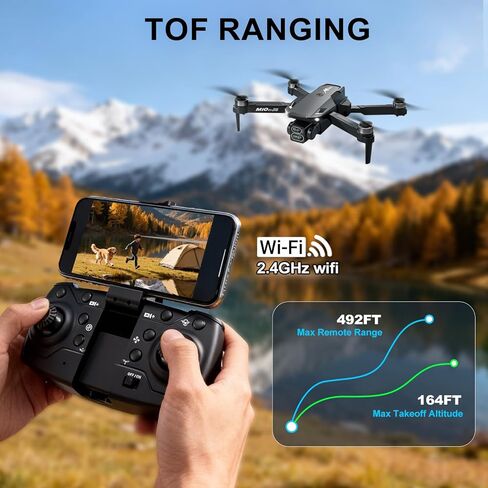 Drones with Camera for Adults,Foldable Drone for Beginners with 3 Batteries 36-Min Flight Time,1080P HD FPV Transmission Drone,Mini RC Quadcopter with Gesture Selfie,One Key Start,Altitude Hold,3D Flips,3 Speed Modes Easier to use,Black in Kuwait