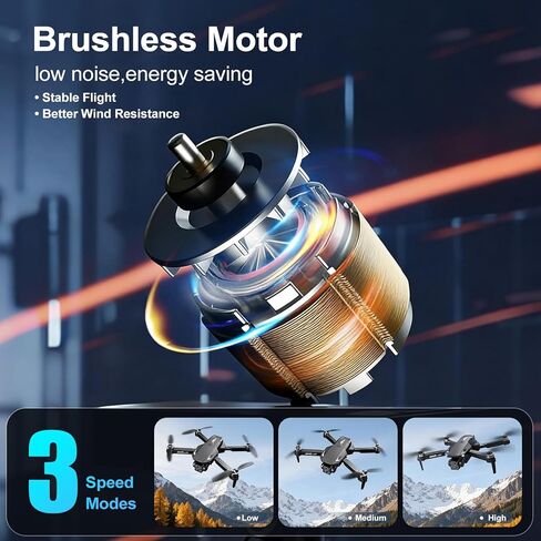 Drones with Camera for Adults,Foldable Drone for Beginners with 3 Batteries 36-Min Flight Time,1080P HD FPV Transmission Drone,Mini RC Quadcopter with Gesture Selfie,One Key Start,Altitude Hold,3D Flips,3 Speed Modes Easier to use,Black in Kuwait