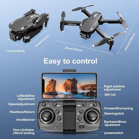Drones with Camera for Adults,Foldable Drone for Beginners with 3 Batteries 36-Min Flight Time,1080P HD FPV Transmission Drone,Mini RC Quadcopter with Gesture Selfie,One Key Start,Altitude Hold,3D Flips,3 Speed Modes Easier to use,Black in Kuwait