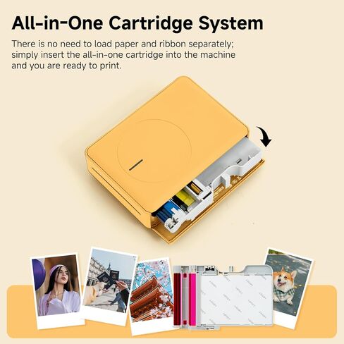 HPRT Z5S Instant Camera & Photo Printer 2-in-1, Bluetooth Portable Printer for Kids Adults iOS Android, 3 Pass Dye Sublimation, 2.1x3.4 Print (Yellow),Includes 30 Sheets of Photo Paper in Kuwait