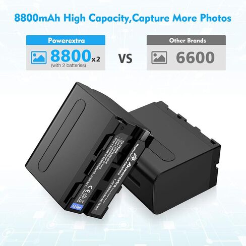 بطارية NP-F970 بديلة مكونة من عبوتين وشاحن USB مزدوج LCD ذكي، متوافق مع NP-F960 F950 F930 وCCD-SC55 TR516 TR716 TR818 TR910 TR917 in Kuwait