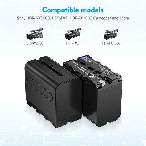 بطارية NP-F970 بديلة مكونة من عبوتين وشاحن USB مزدوج LCD ذكي، متوافق مع NP-F960 F950 F930 وCCD-SC55 TR516 TR716 TR818 TR910 TR917 in Kuwait