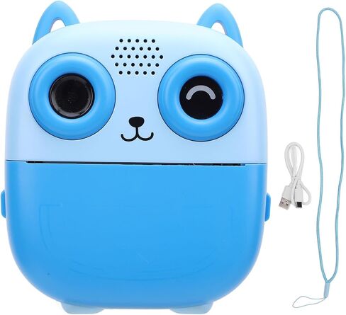 Fabater Instant Camera, 48MP 1080P Thermal Printing 2.4 Inch Screen 6X Zoom Portable Travel Kids Camera, Instant Print with Type C Charging 1300mAh Battery Music Games for Boys (Blue) in Saudi Arabia