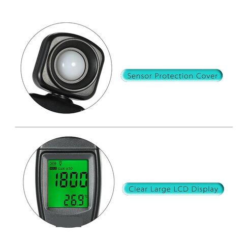 Mini Digital Lux Meter LCD Display Handheld Illuminometer Luminometer Photometer Luxmeter Light Meter 0-200000 Lux in Kuwait