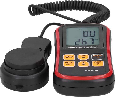 Digital Light Meter, 0~200,000Lx Digital Illuminometer Luxmeter Light Testing Instrument with UART Connector for Photography, Office, Laboratory, Stage, Planting in Kuwait