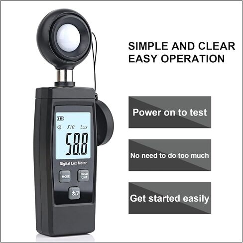 RZ851 Digital Illuminance Meter, Handheld Portable Light Meter, par Meter Luxmeter for Animal Husbandry Mining Industries, (Battery Not Included) in Kuwait